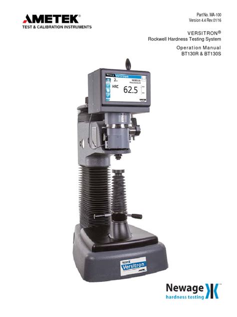 versitron hardness tester manual|manual rockwell hardness tester.